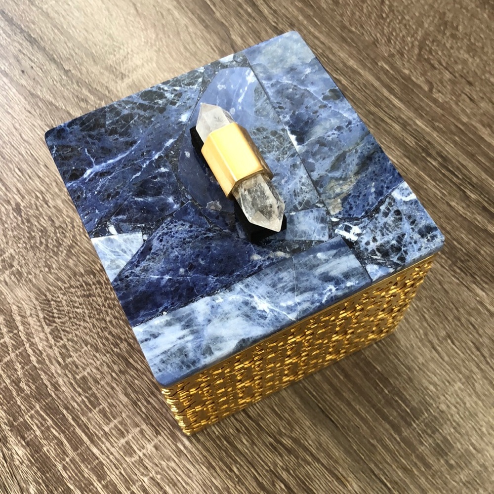 Kendra Scott Square Filigree Box in Blue Sodalite